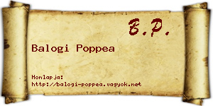 Balogi Poppea névjegykártya
